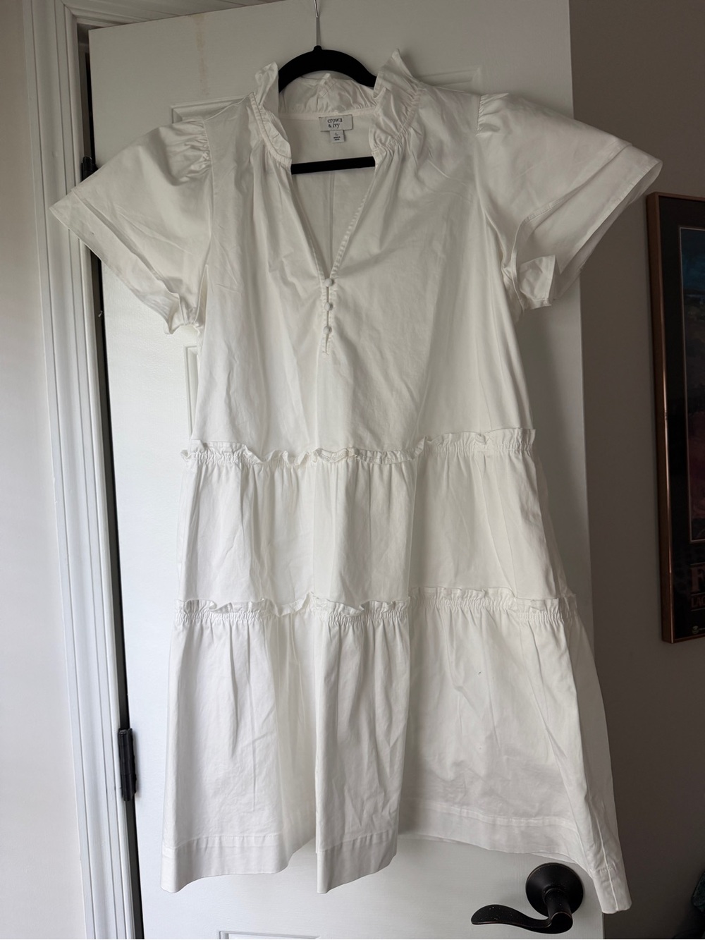 Crown & Ivy White Tiered Mini Dress